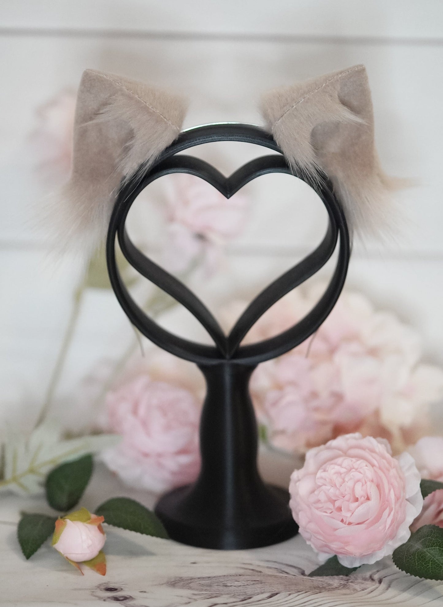 Beige Basic Kitty faux fur Cat Ears
