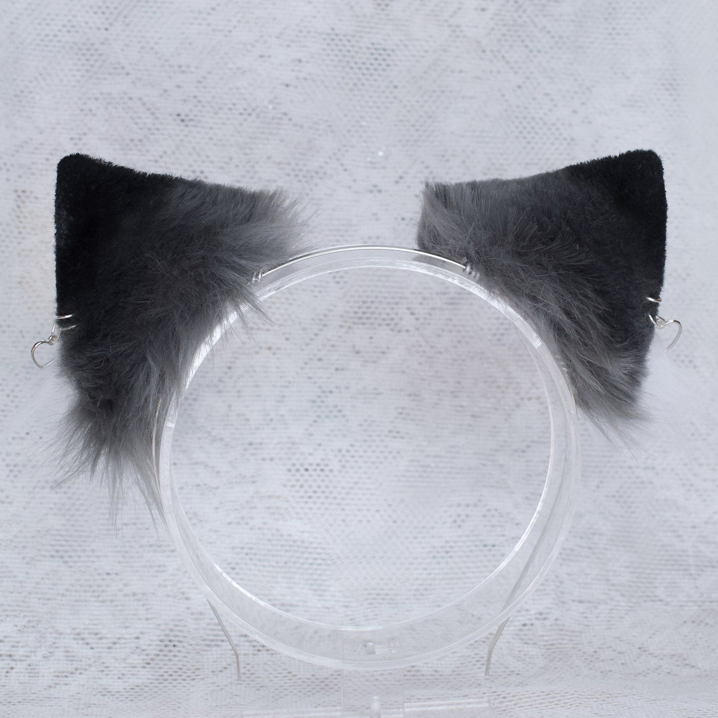 Cat ears in grey with charms