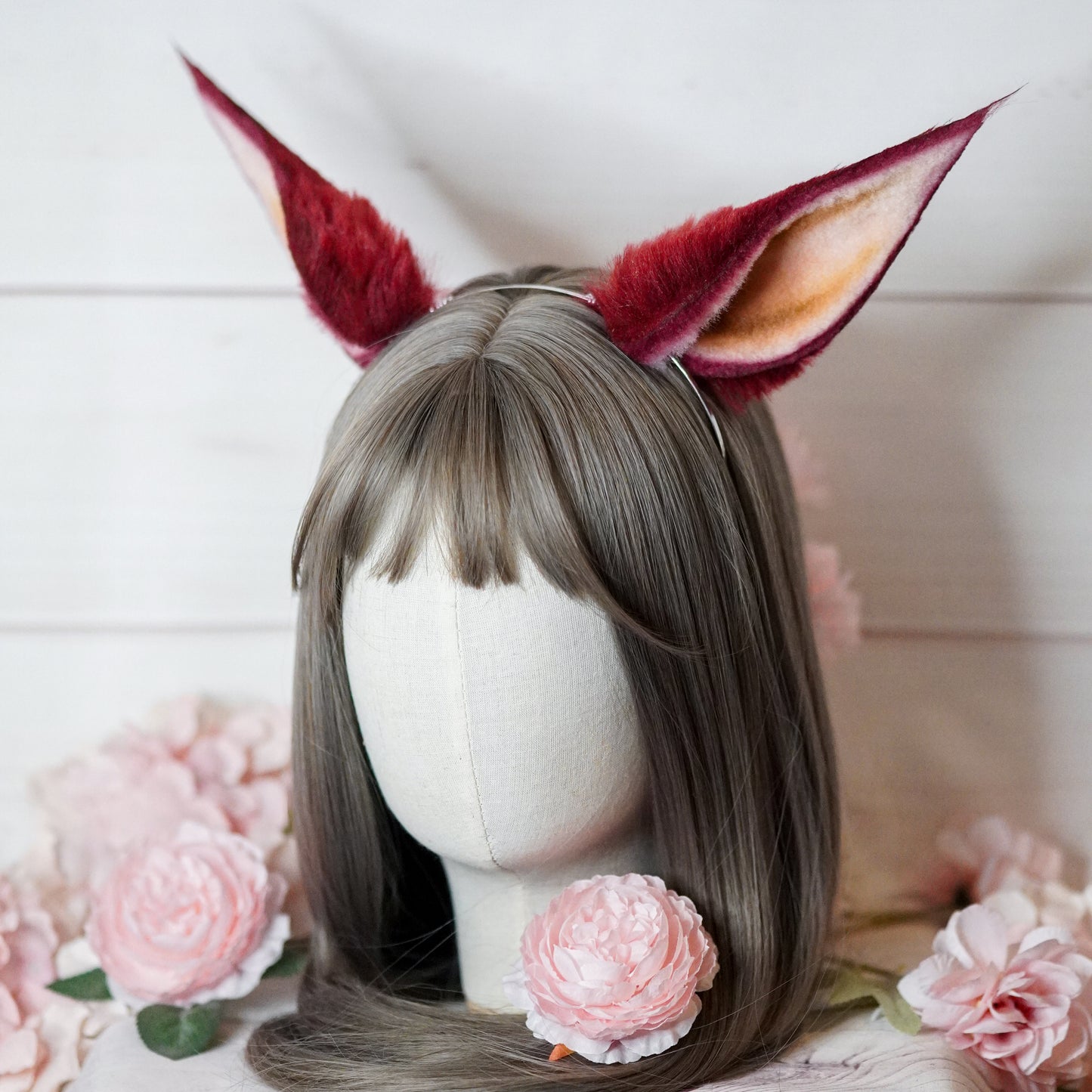 Miqote Cat Ears Red / Burgundy