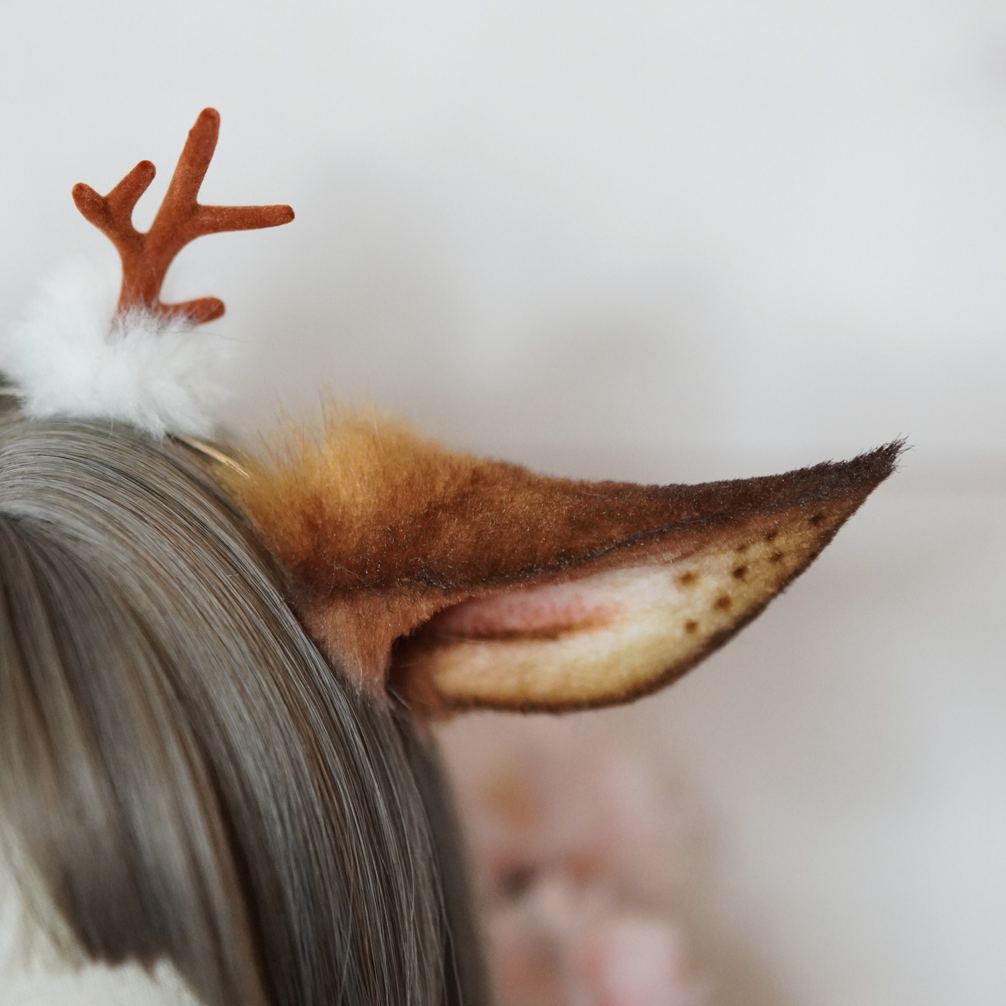 Ready To Ship - Brown Reindeer Cosplay Ears With Antlers