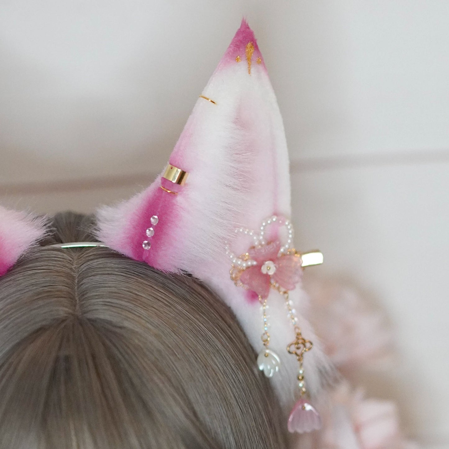 Ready to ship - Fantasy Sakura Fox Cosplay Ears With Charms
