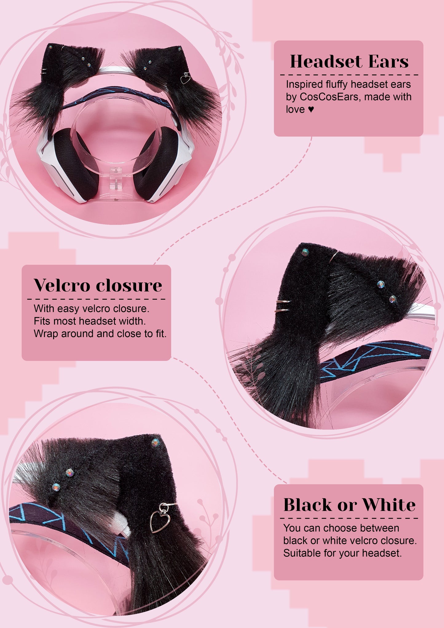 Headset Cat Ears in Black