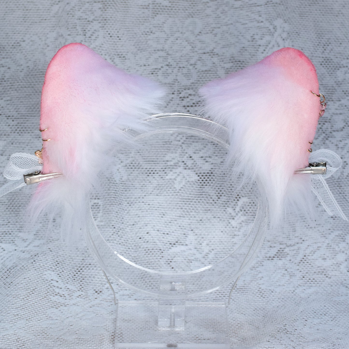 Kitsune Cosplay Ears in pink with charms