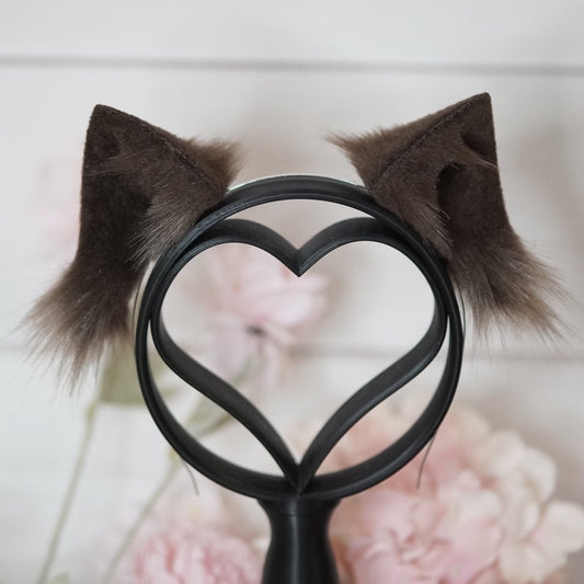 Brown Basic Kitty faux fur Cat Ears