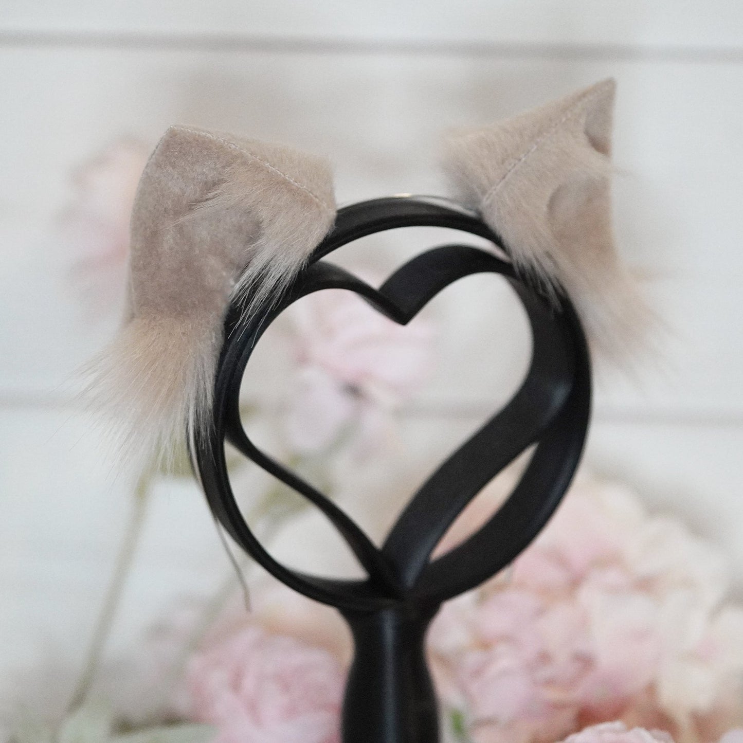 Beige Basic Kitty faux fur Cat Ears