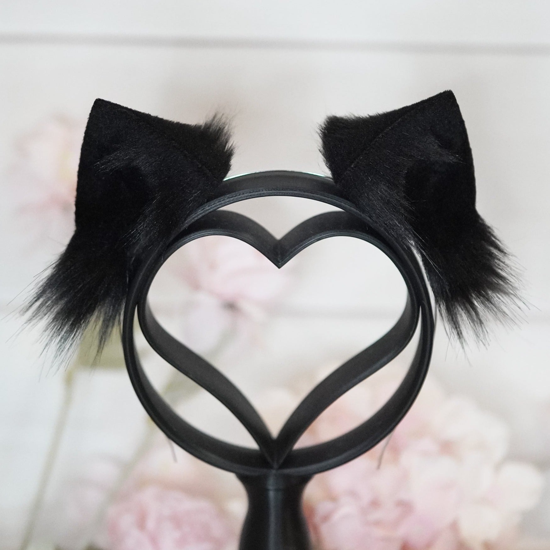 Black Basic Kitty faux fur Cat Ears – CosCosEars