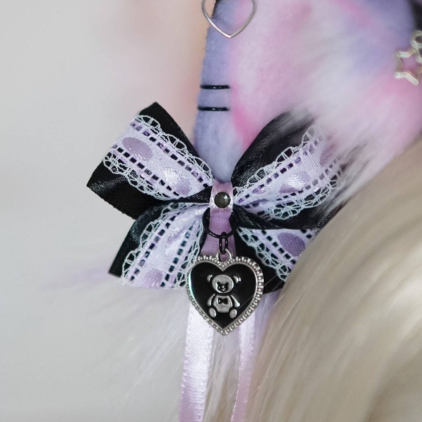 Lolita Pastel Goth Cat Ears with charms