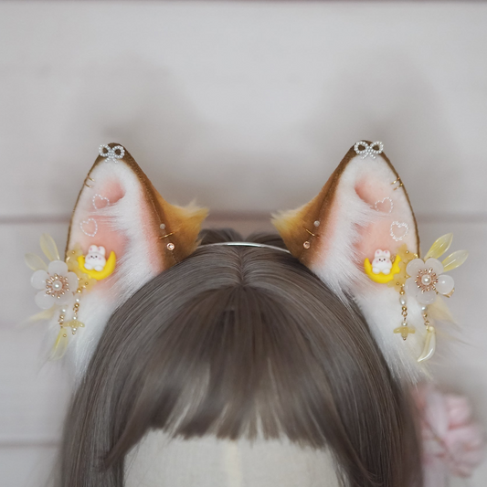 [Ready To Ship] Bunny Moon Cat Ears With Clips