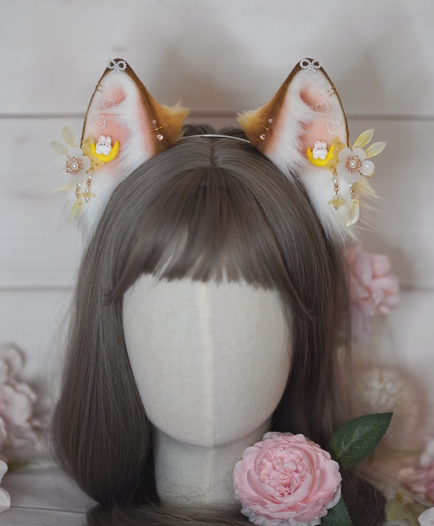 [Ready To Ship] Bunny Moon Cat Ears With Clips