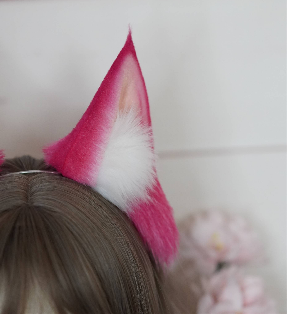 Ahri pink academia League of Legends Cosplay Fox Ears