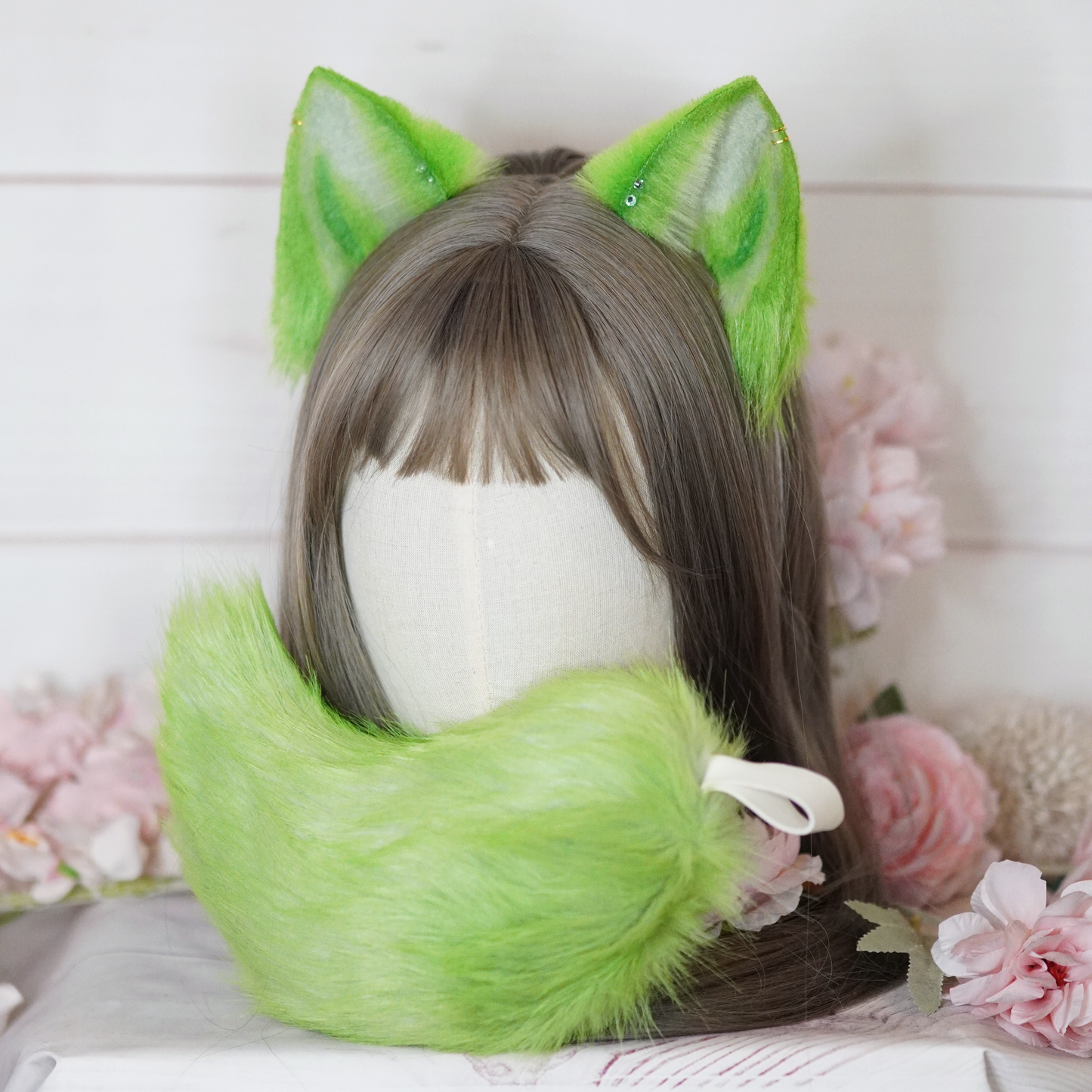 (Ready For Ship) Sprigatito Set Cosplay Ears + Tail