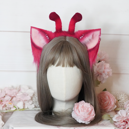 Alien Cat Ears In Pink With Antennas