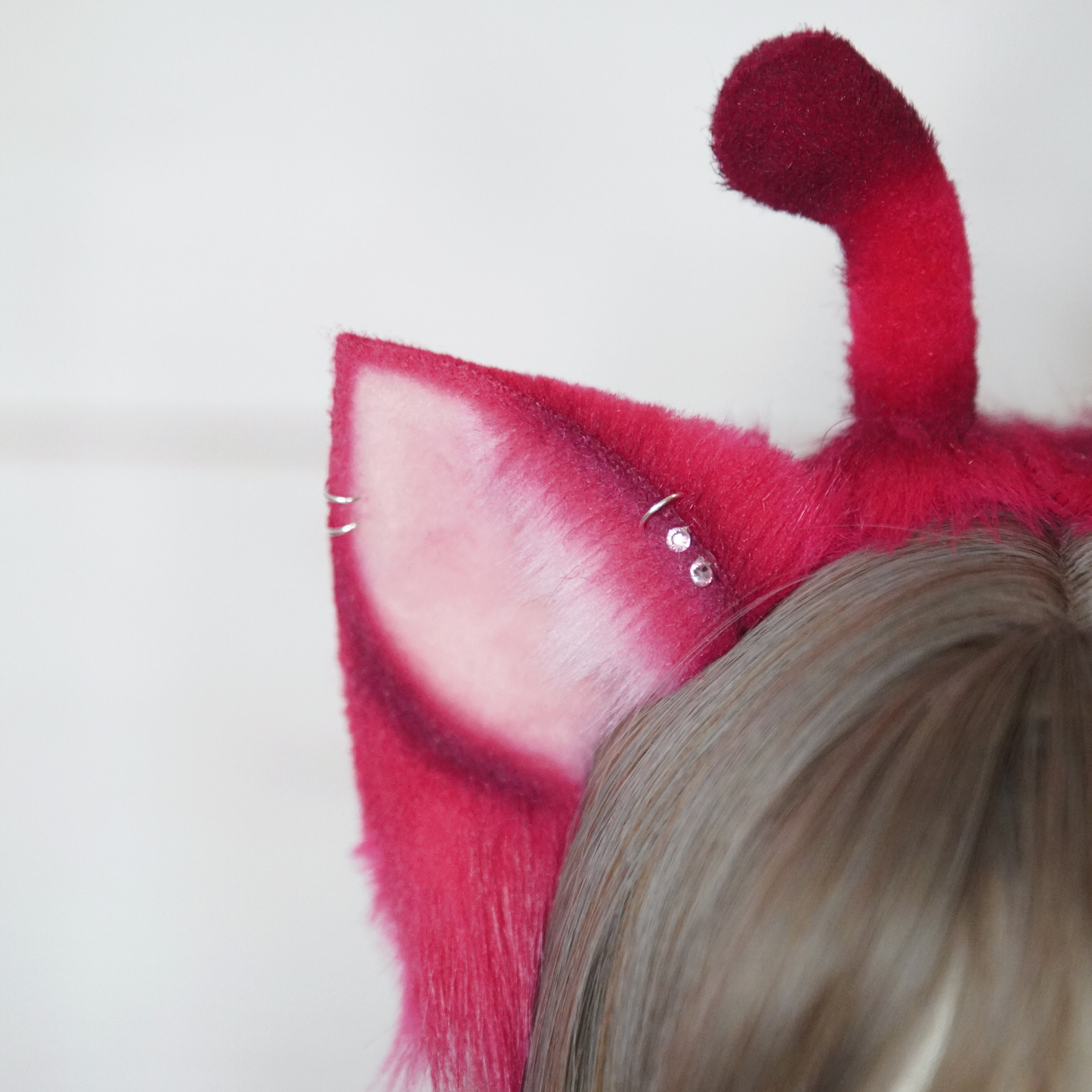 Alien Cat Ears In Pink With Antennas
