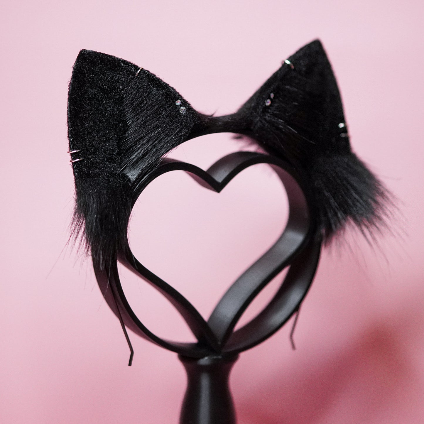 Faux Fur Cat Ears in Black