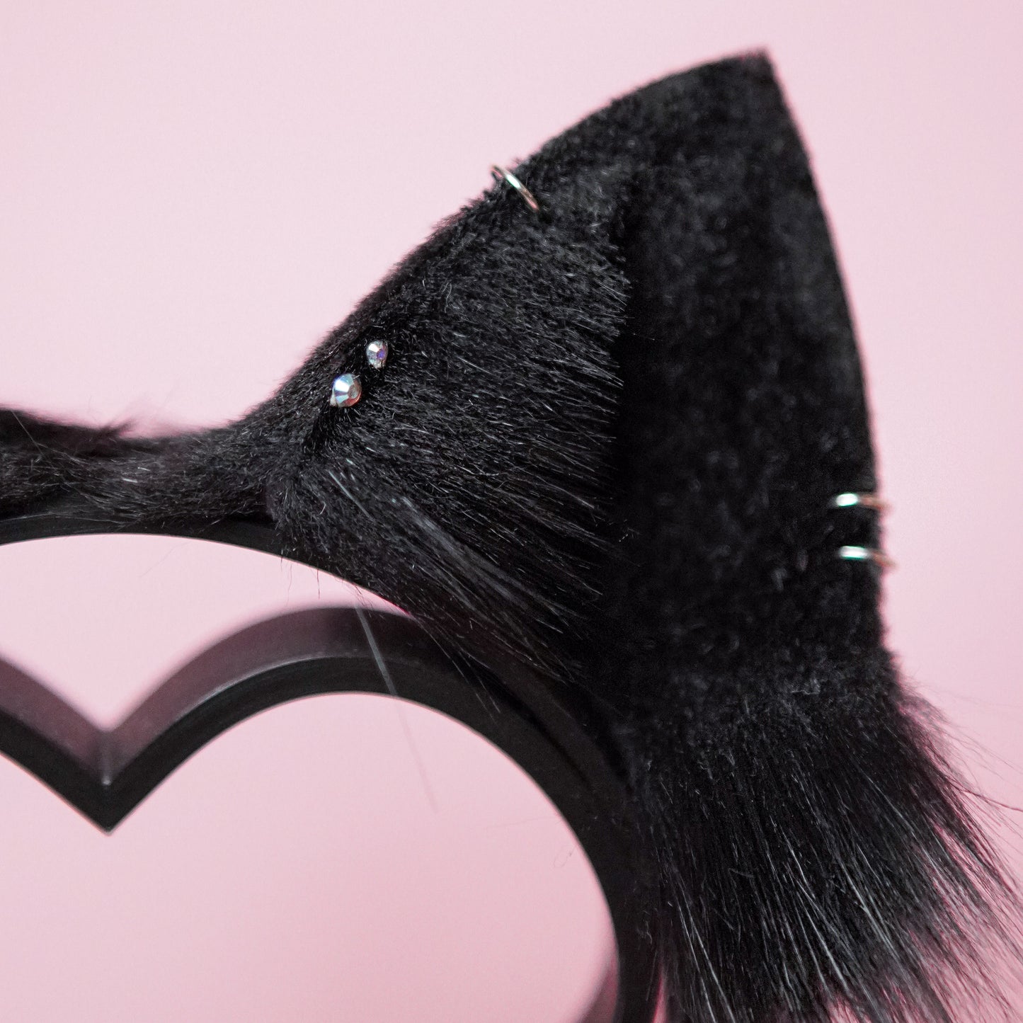 Faux Fur Cat Ears in Black