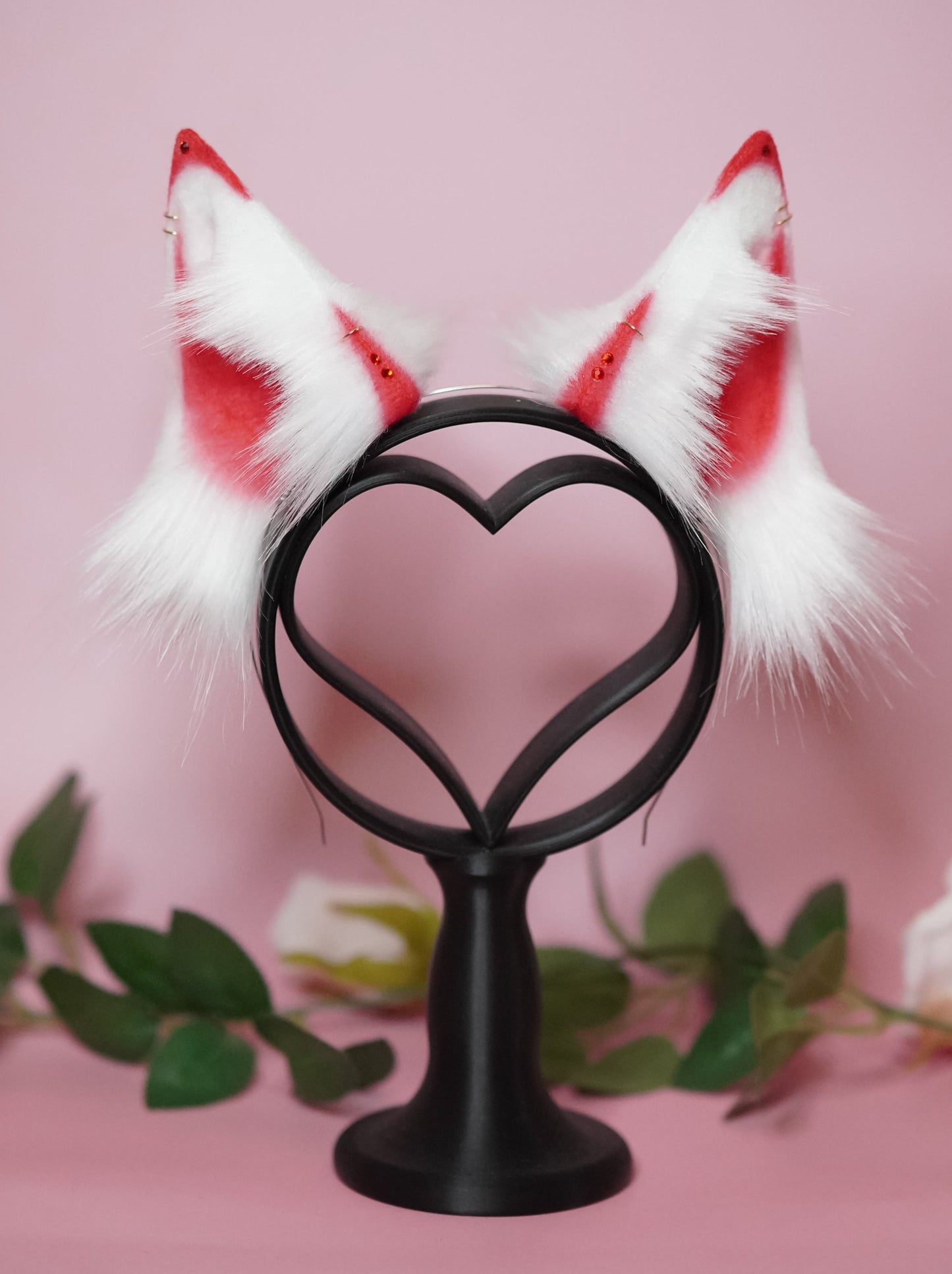 Shrine Kitsune Fox Ears in white and red