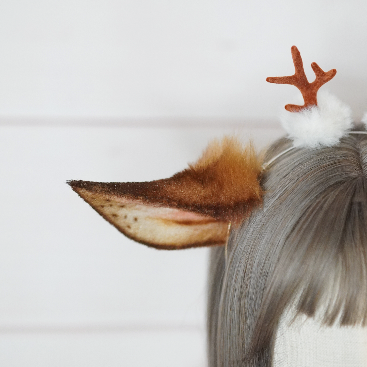 Ready To Ship - Brown Reindeer Cosplay Ears With Antlers