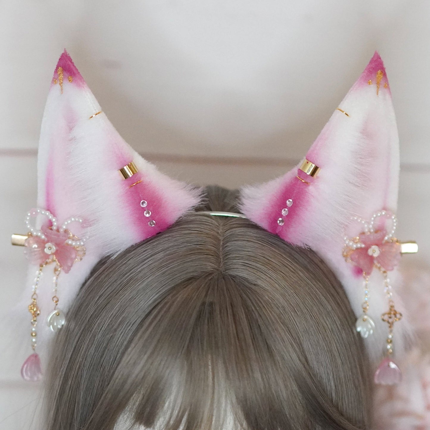 Ready to ship - Fantasy Sakura Fox Cosplay Ears With Charms