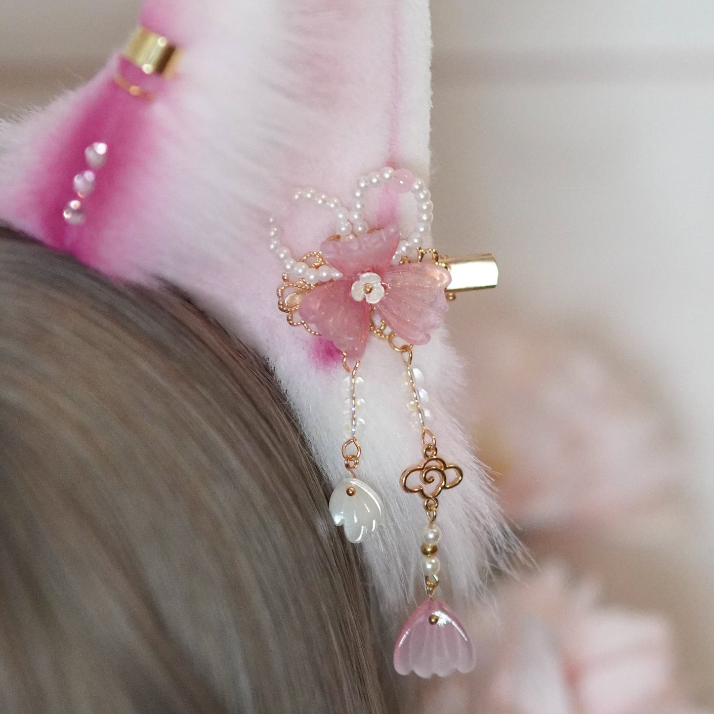 Ready to ship - Fantasy Sakura Fox Cosplay Ears With Charms